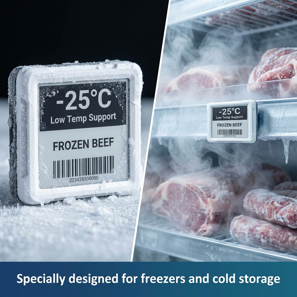 SLIM-213BW-LOW Low Temperature E-Ink ESL Digital Price Tag for cold storage freezer retail environments